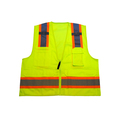 Azusa Safety Hi-Vis Two-Tone Mesh ANSI Type R, Class 2 Surveyor Vest, 6 Pockets, L/XL TTSVL